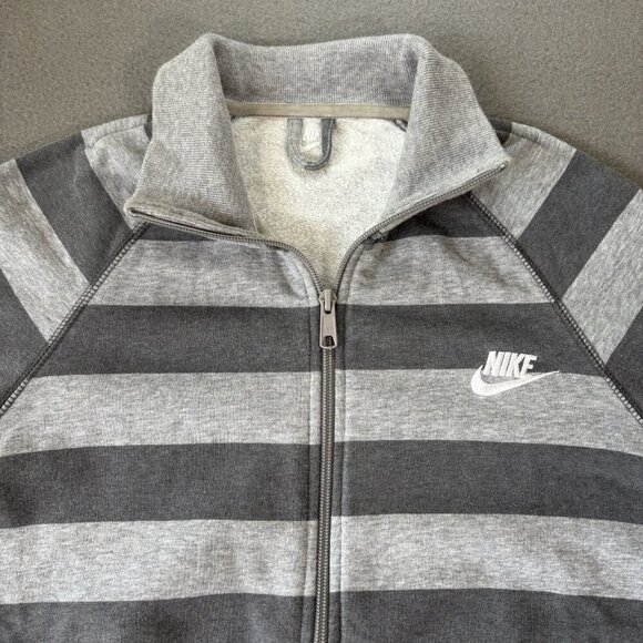 Nike Boys Junior Bomber Sweatshirt Jacket Size XL Vtg Retro Pullover Y2K Stipped - Picture 2 of 15